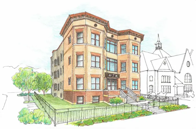 Example of housing (628 Franklin Condos) proposed within an existing community land trust. Source: Marnie Peichel