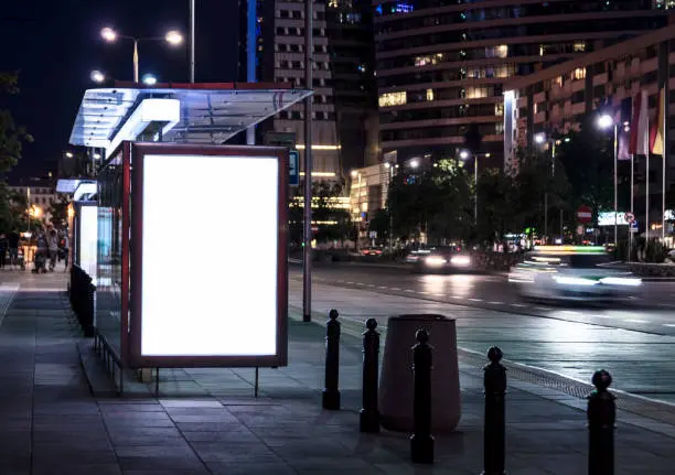 bus stop with good lighting