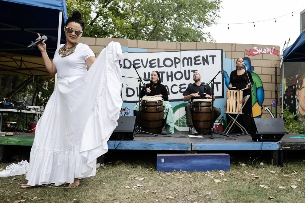 performers at frogtown arts festival